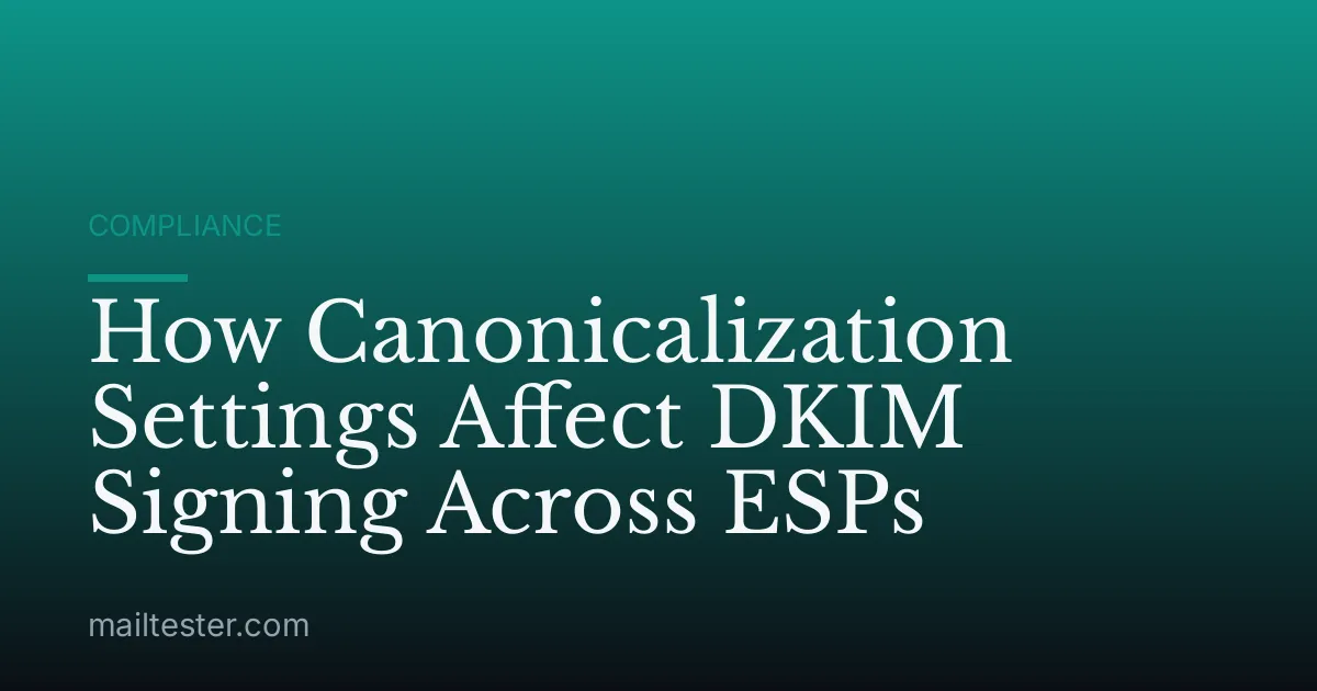 How Canonicalization Settings Affect DKIM Signing Across ESPs