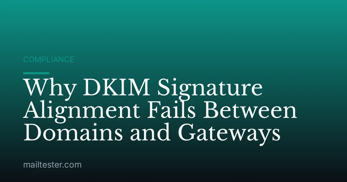 Why DKIM Signature Alignment Fails Between Domains and Gateways