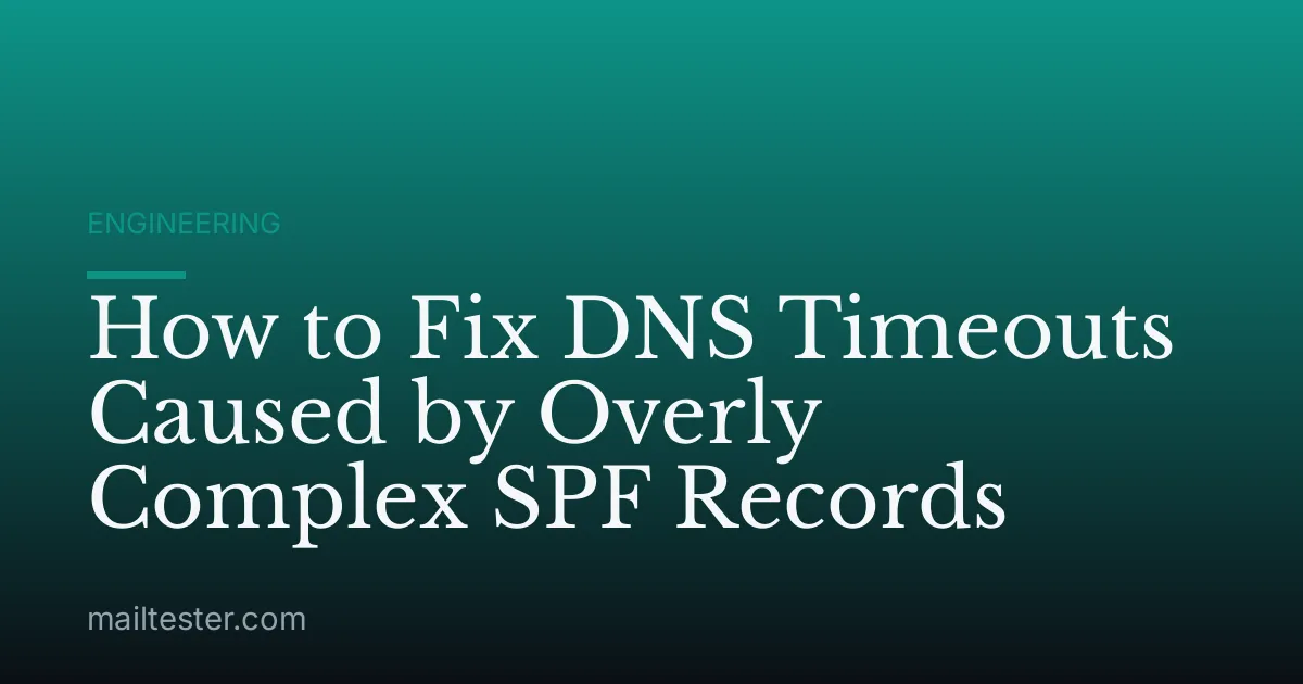 How to Fix DNS Timeouts Caused by Overly Complex SPF Records