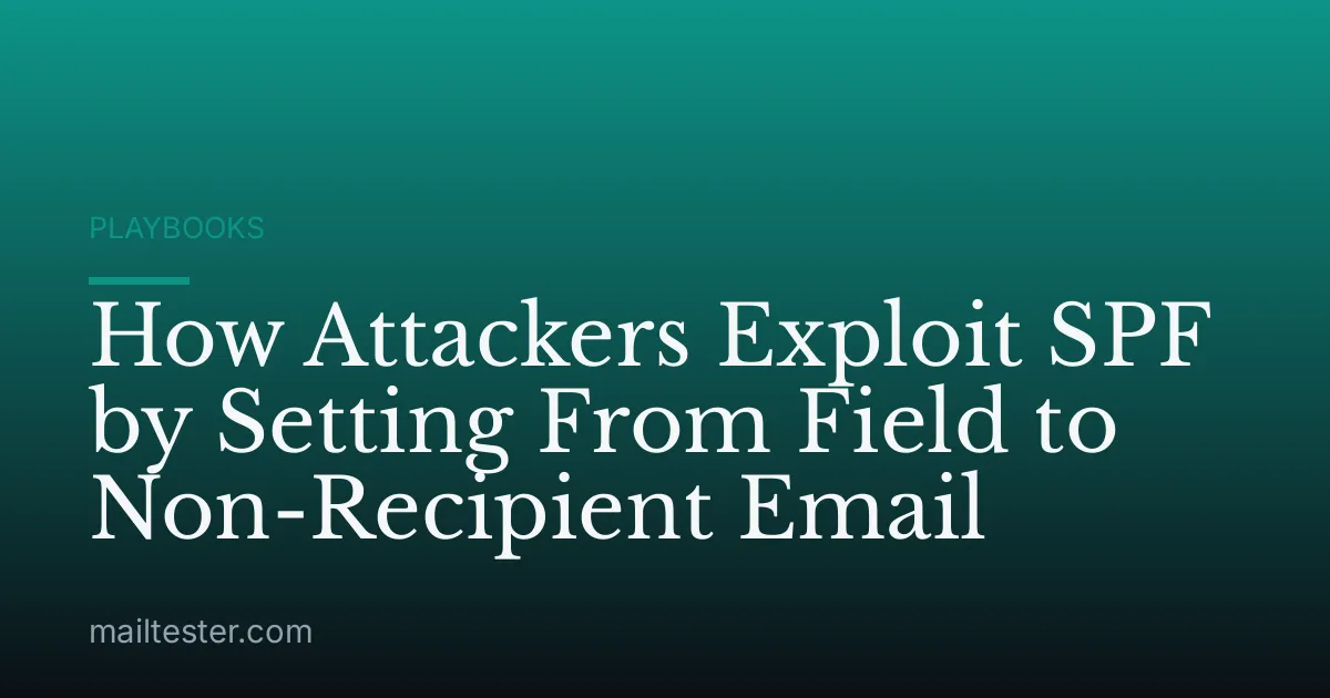 How Attackers Exploit SPF by Setting From Field to Non-Recipient Email