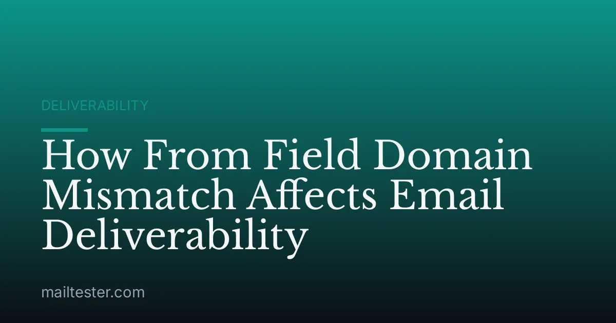 How From Field Domain Mismatch Affects Email Deliverability