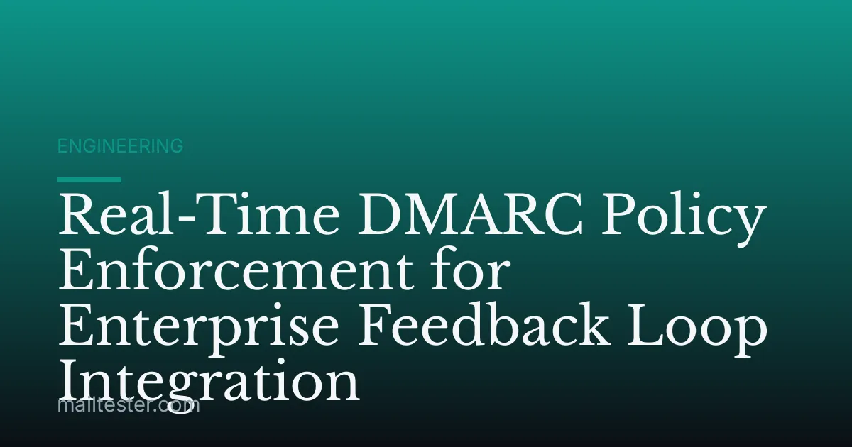 Real-Time DMARC Policy Enforcement for Enterprise Feedback Loop Integration