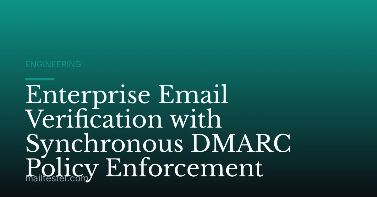 Enterprise Email Verification with Synchronous DMARC Policy Enforcement