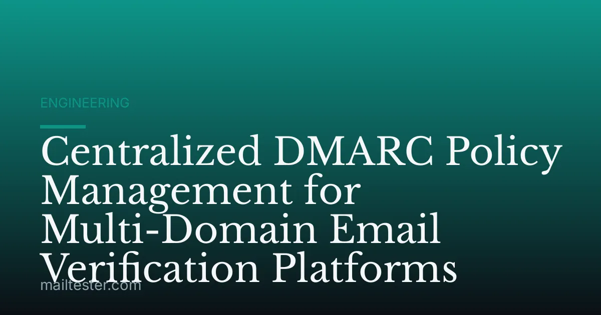 Centralized DMARC Policy Management for Multi-Domain Email Verification Platforms