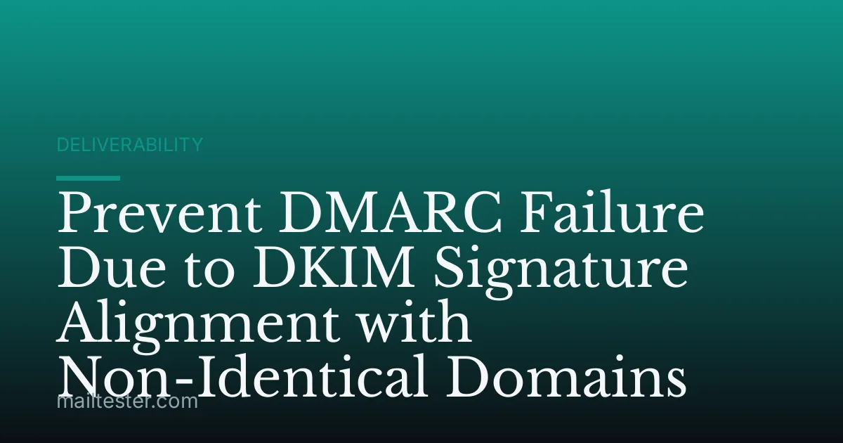 Prevent DMARC Failure Due to DKIM Signature Alignment with Non-Identical Domains