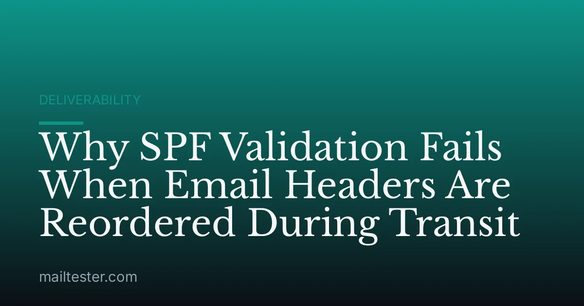 Why SPF Validation Fails When Email Headers Are Reordered During Transit