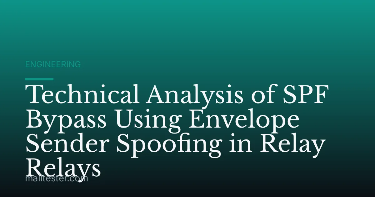 Technical Analysis of SPF Bypass Using Envelope Sender Spoofing in Relay Relays
