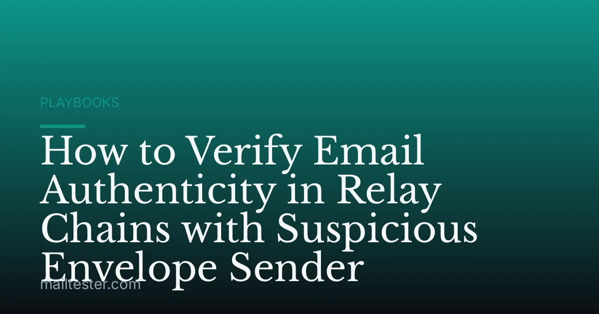 How to Verify Email Authenticity in Relay Chains with Suspicious Envelope Sender