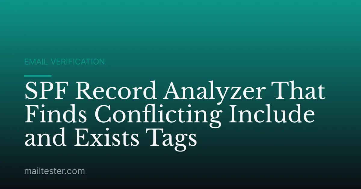 SPF Record Analyzer That Finds Conflicting Include and Exists Tags