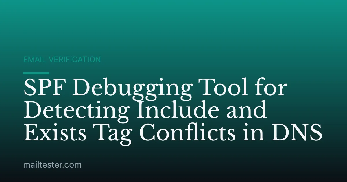 SPF Debugging Tool for Detecting Include and Exists Tag Conflicts in DNS