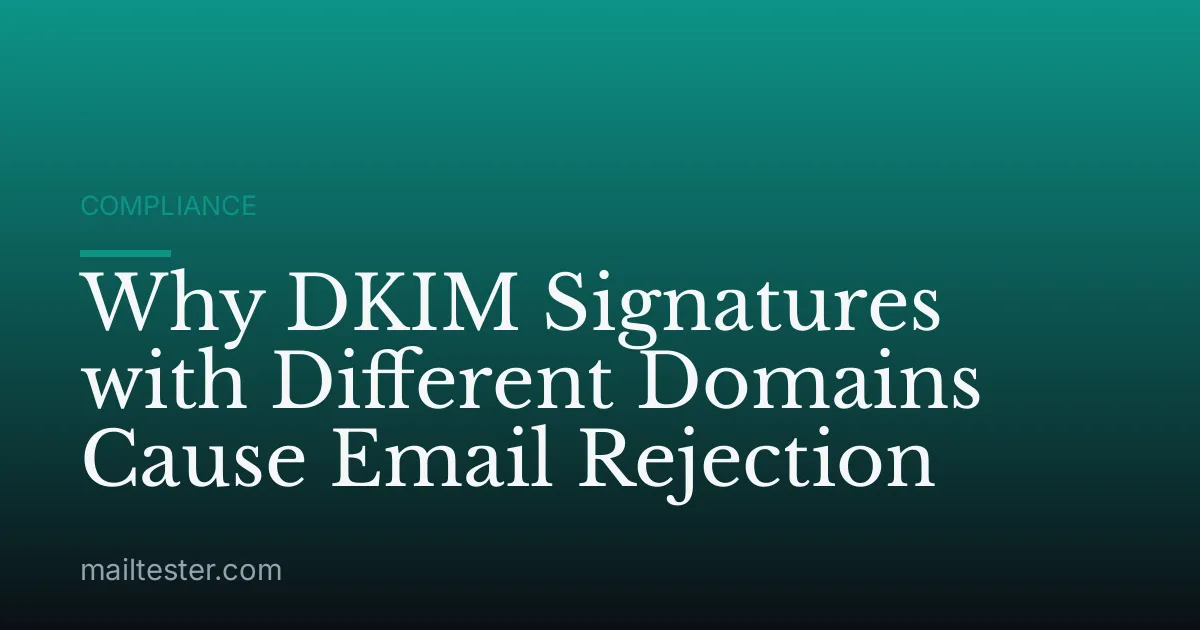 Why DKIM Signatures with Different Domains Cause Email Rejection