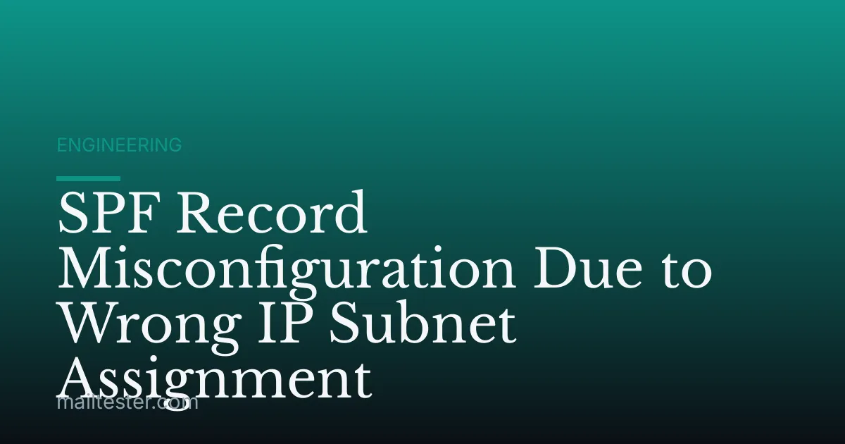 SPF Record Misconfiguration Due to Wrong IP Subnet Assignment