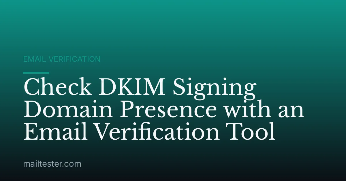 Check DKIM Signing Domain Presence with an Email Verification Tool