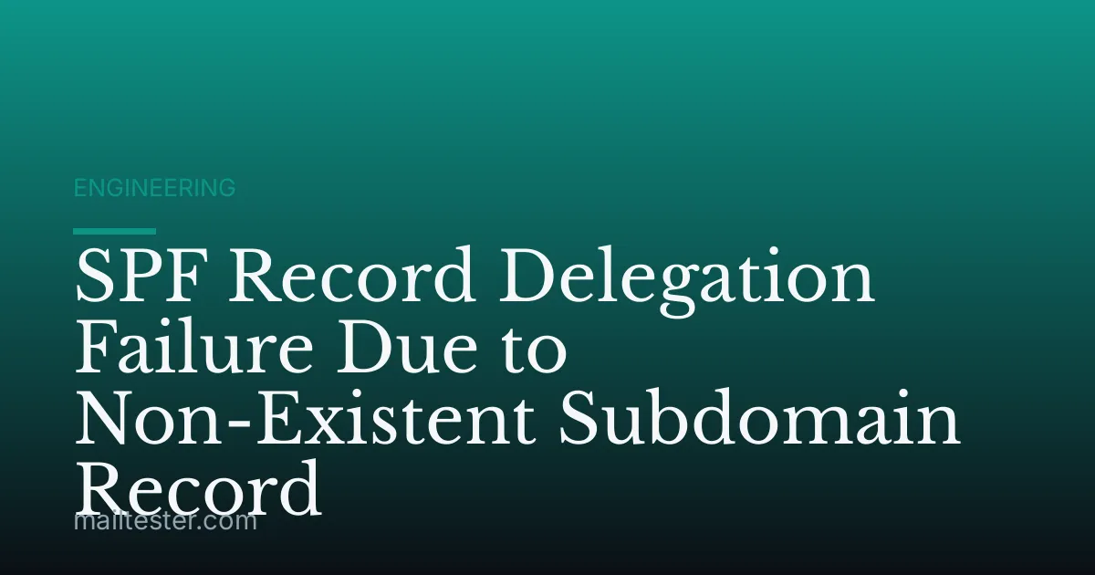 SPF Record Delegation Failure Due to Non-Existent Subdomain Record