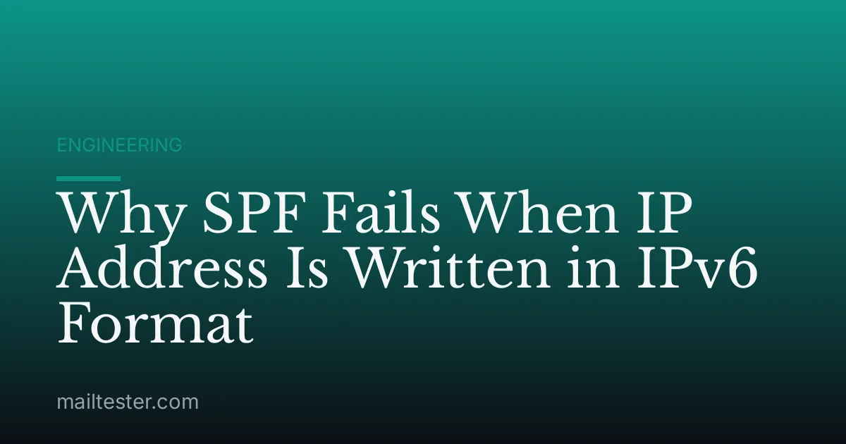 Why SPF Fails When IP Address Is Written in IPv6 Format