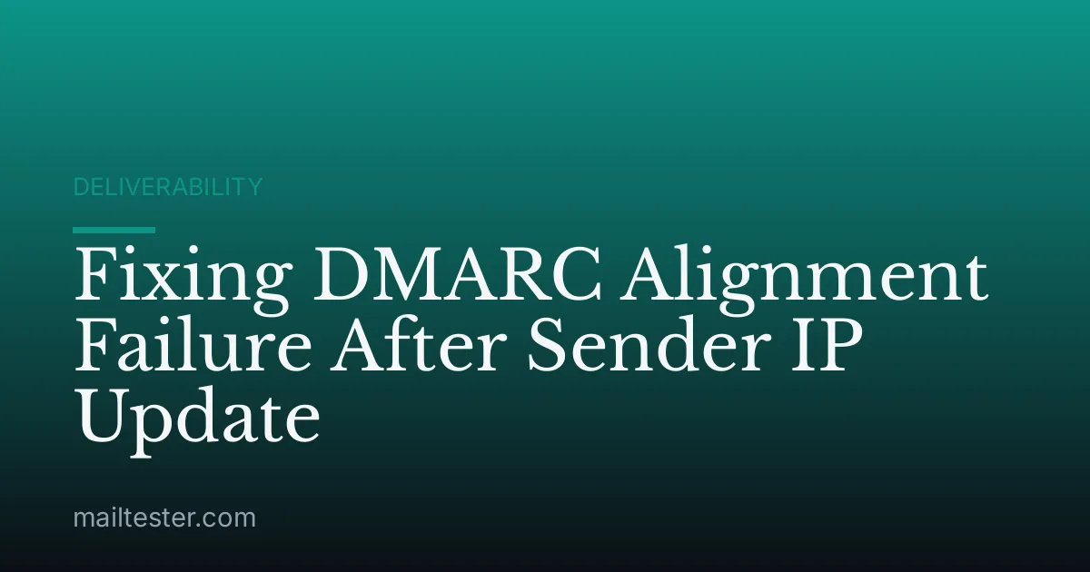 Fixing DMARC Alignment Failure After Sender IP Update