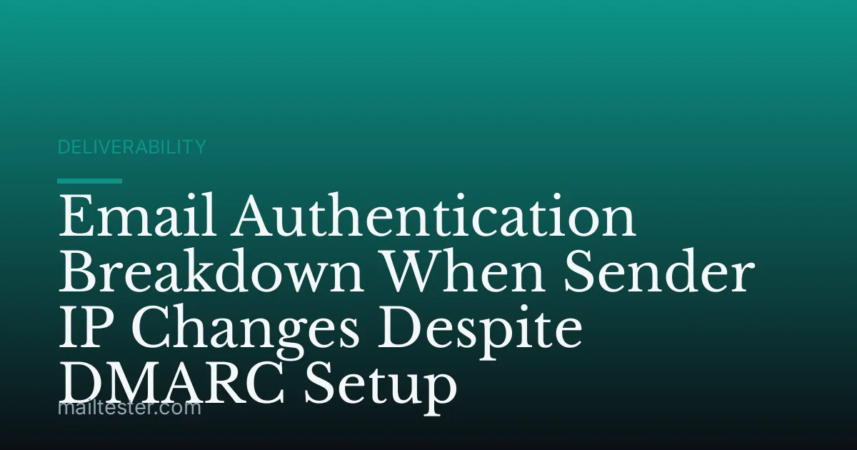 Email Authentication Breakdown When Sender IP Changes Despite DMARC Setup