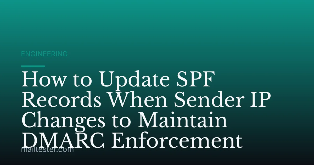 How to Update SPF Records When Sender IP Changes to Maintain DMARC Enforcement