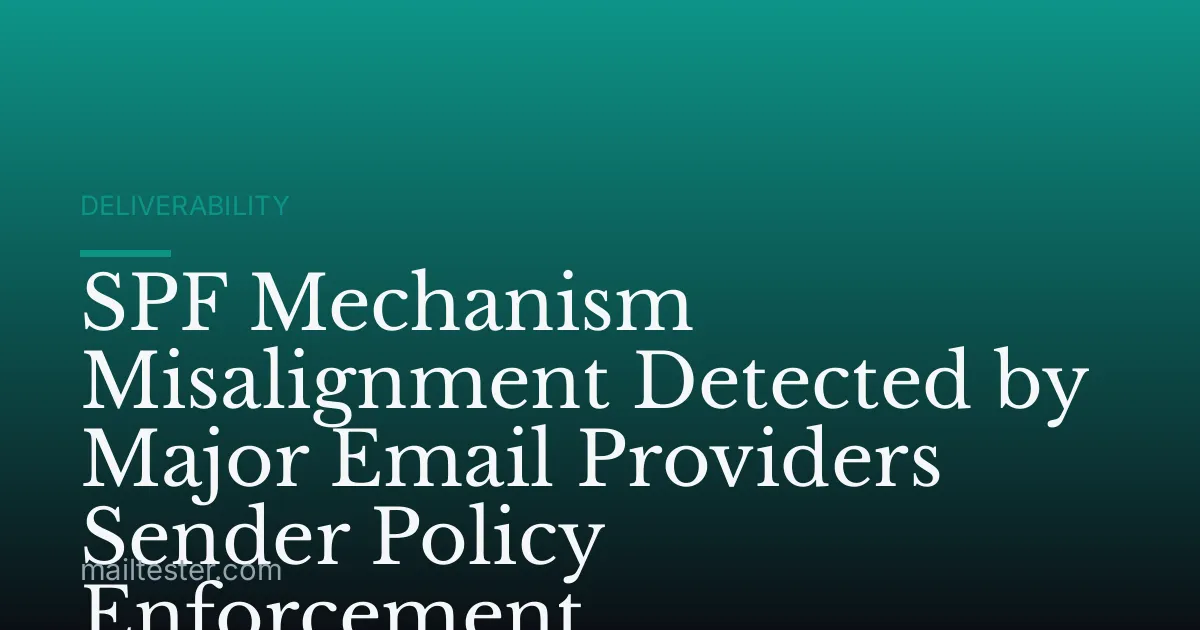 SPF Mechanism Misalignment Detected by Major Email Providers Sender Policy Enforcement