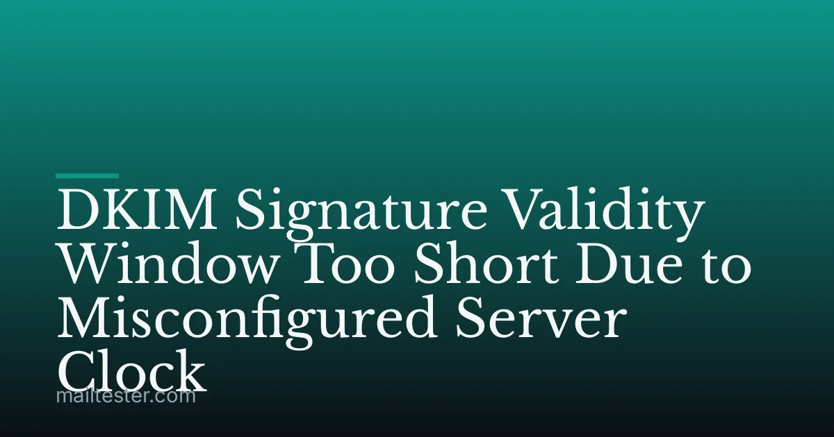 DKIM Signature Validity Window Too Short Due to Misconfigured Server Clock