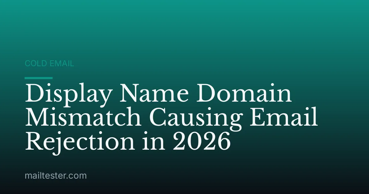 Display Name Domain Mismatch Causing Email Rejection in 2026