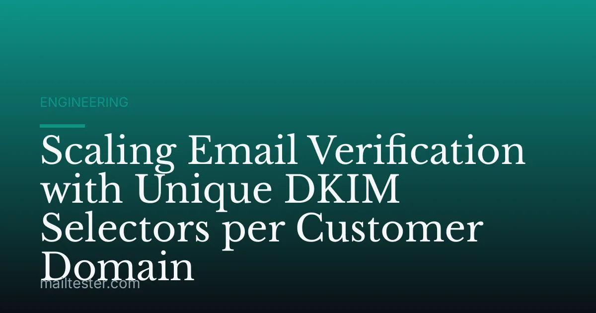 Scaling Email Verification with Unique DKIM Selectors per Customer Domain