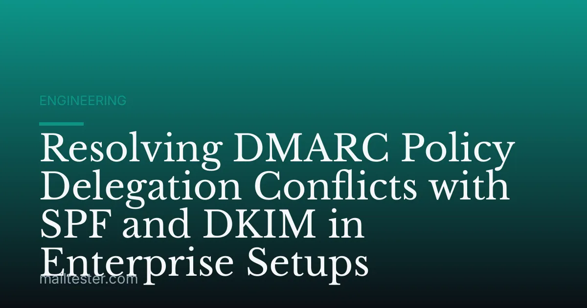 Resolving DMARC Policy Delegation Conflicts with SPF and DKIM in Enterprise Setups