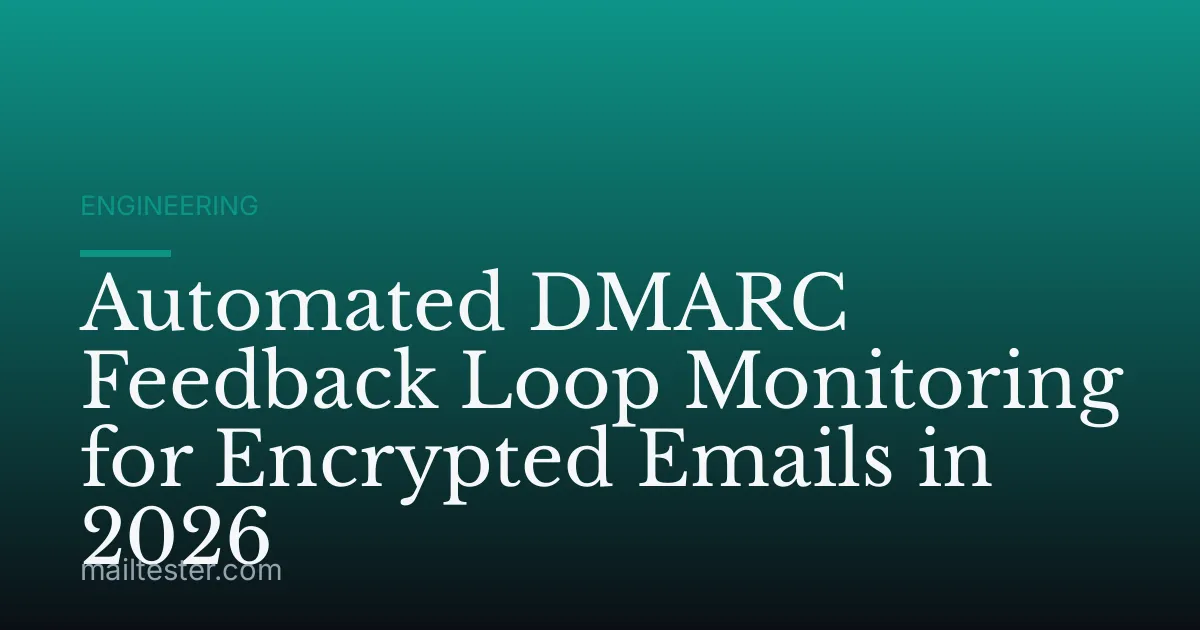 Automated DMARC Feedback Loop Monitoring for Encrypted Emails in 2026