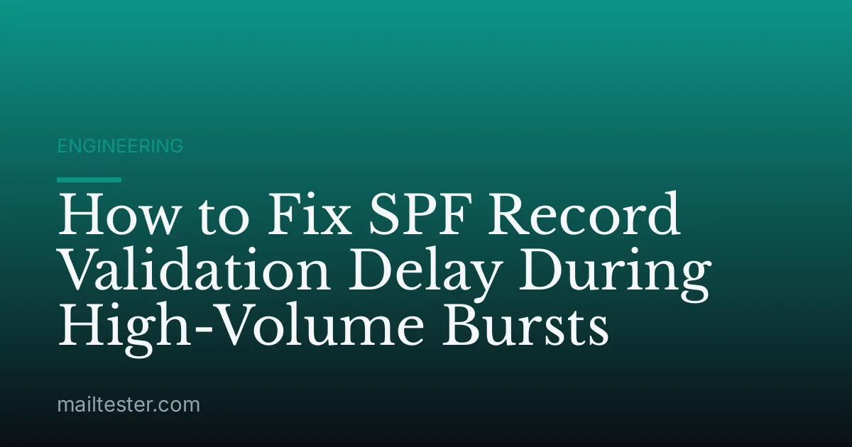 How to Fix SPF Record Validation Delay During High-Volume Bursts