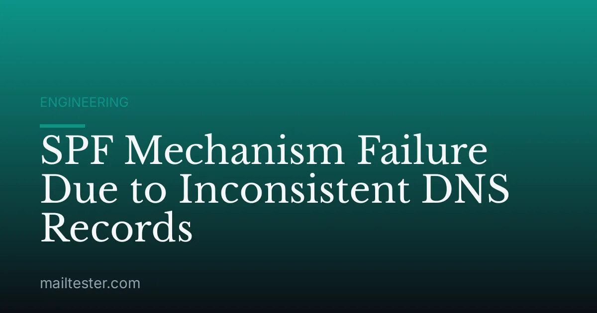 SPF Mechanism Failure Due to Inconsistent DNS Records