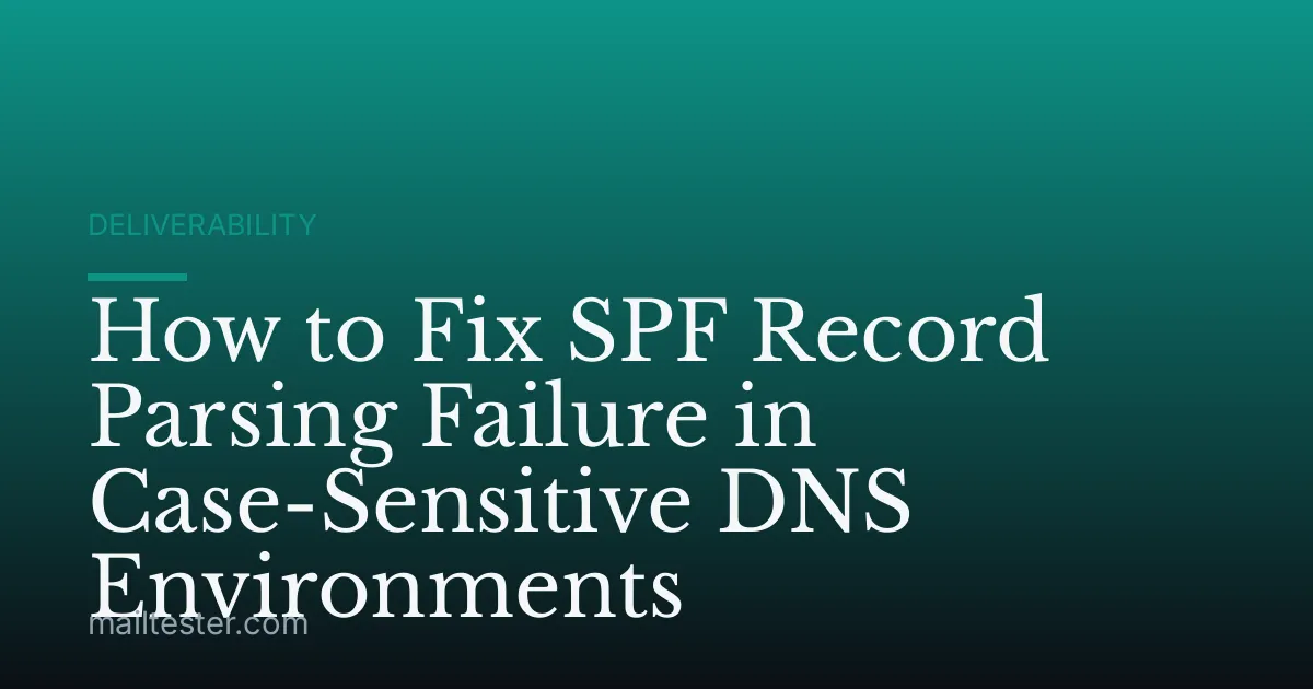 How to Fix SPF Record Parsing Failure in Case-Sensitive DNS Environments