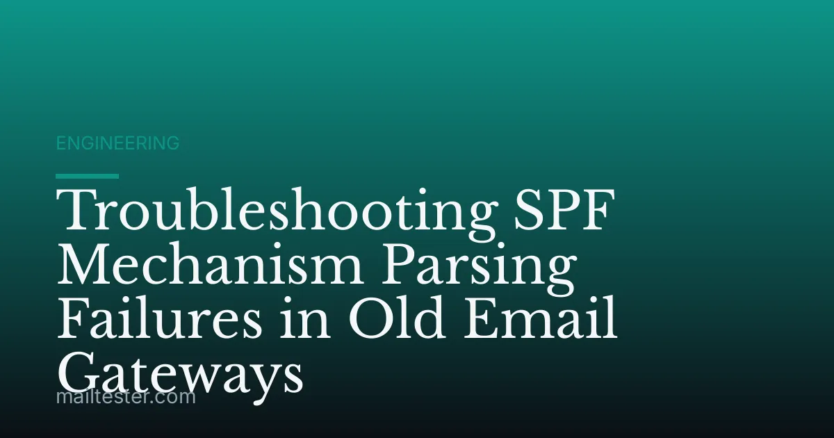 Troubleshooting SPF Mechanism Parsing Failures in Old Email Gateways