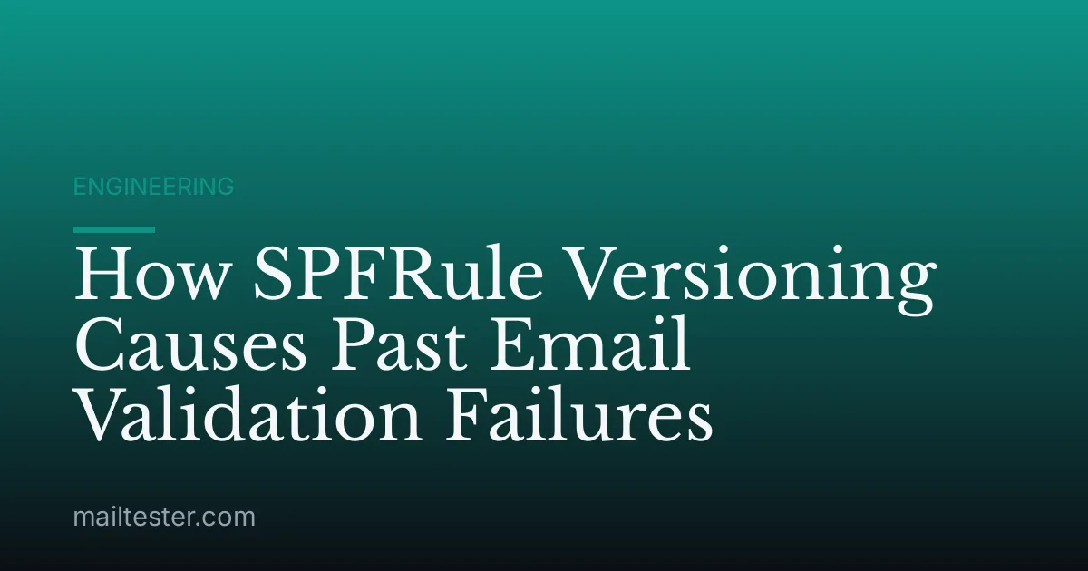 How SPFRule Versioning Causes Past Email Validation Failures