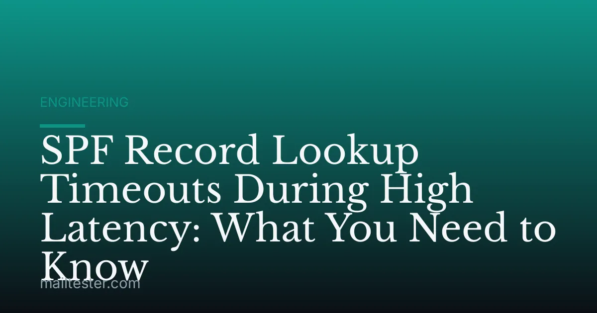 SPF Record Lookup Timeouts During High Latency: What You Need to Know