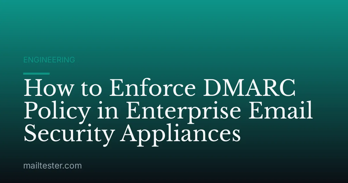 How to Enforce DMARC Policy in Enterprise Email Security Appliances