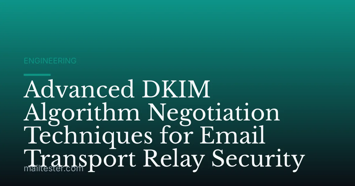 Advanced DKIM Algorithm Negotiation Techniques for Email Transport Relay Security