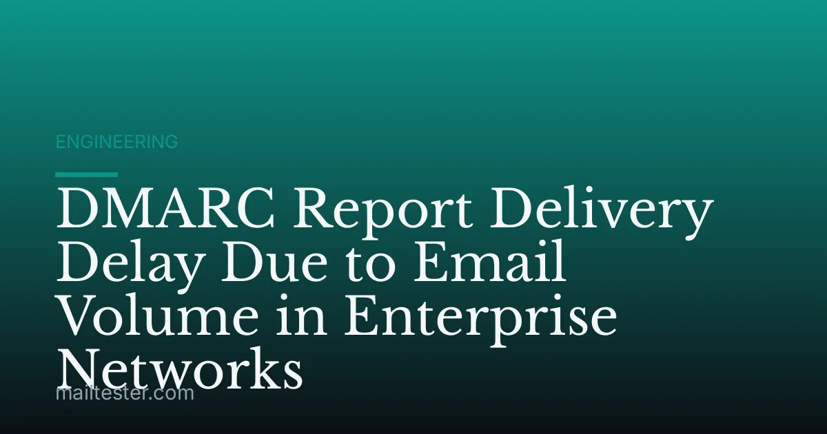 DMARC Report Delivery Delay Due to Email Volume in Enterprise Networks