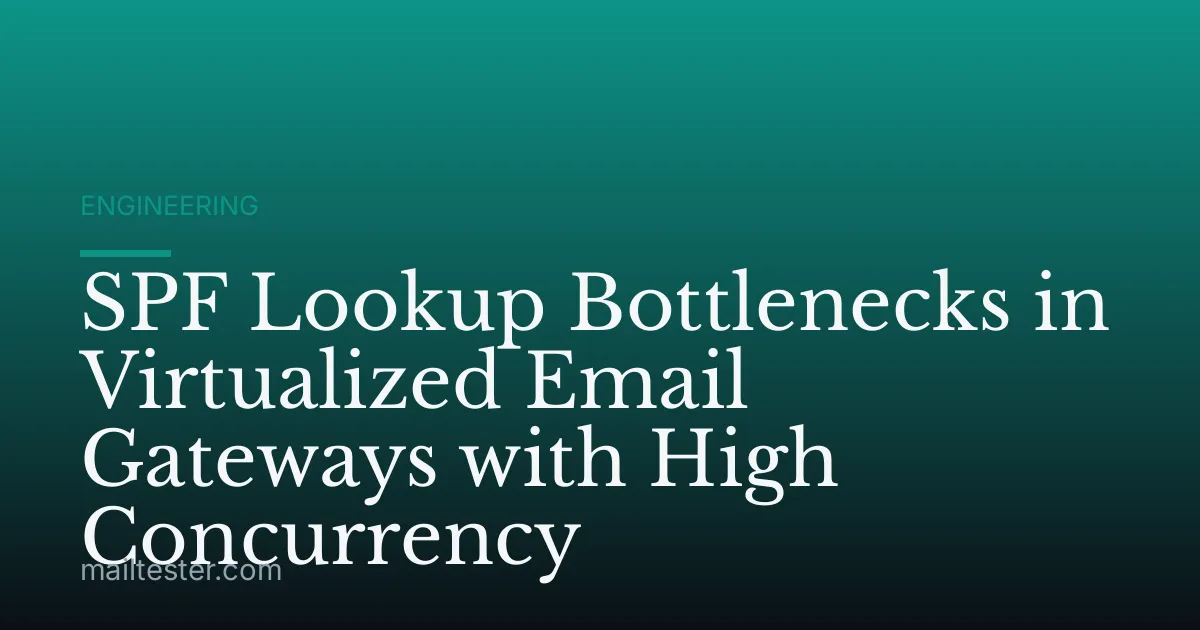 SPF Lookup Bottlenecks in Virtualized Email Gateways with High Concurrency