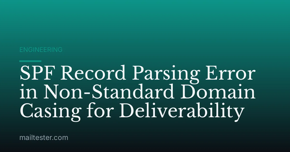 SPF Record Parsing Error in Non-Standard Domain Casing for Deliverability
