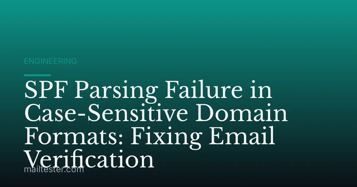 SPF Parsing Failure in Case-Sensitive Domain Formats: Fixing Email Verification