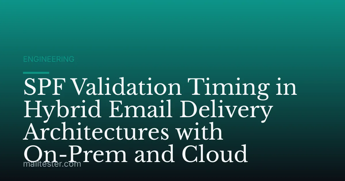 SPF Validation Timing in Hybrid Email Delivery Architectures with On-Prem and Cloud