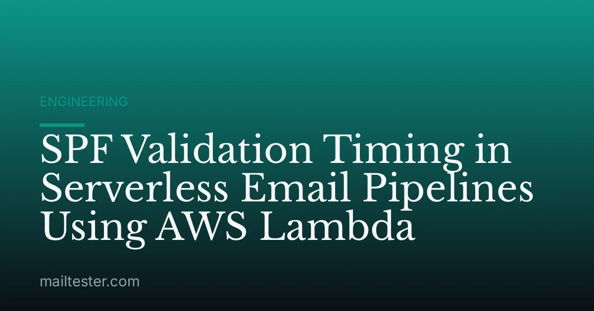 SPF Validation Timing in Serverless Email Pipelines Using AWS Lambda