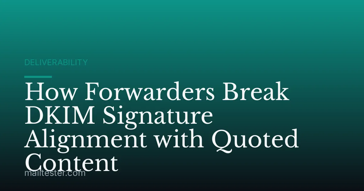 How Forwarders Break DKIM Signature Alignment with Quoted Content