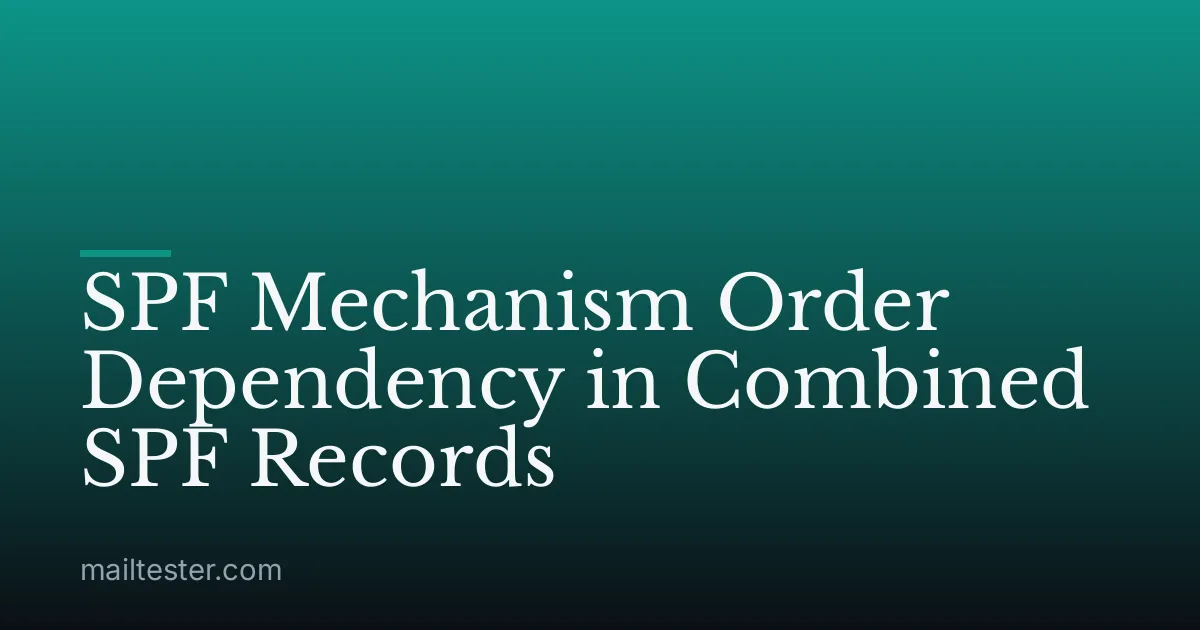 SPF Mechanism Order Dependency in Combined SPF Records