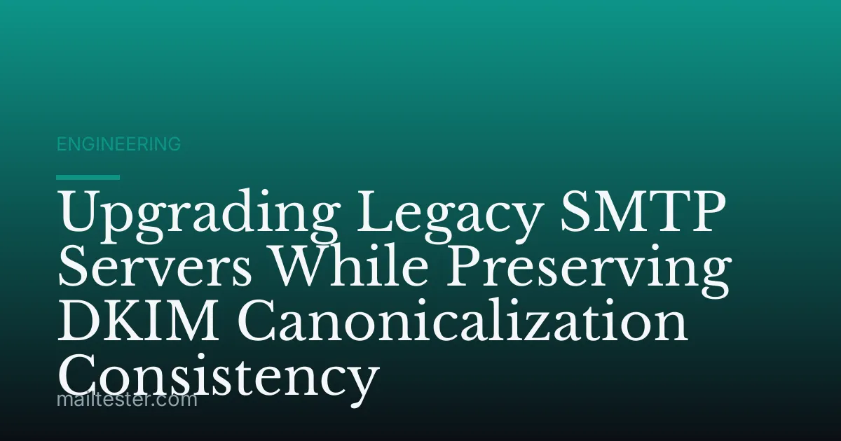 Upgrading Legacy SMTP Servers While Preserving DKIM Canonicalization Consistency