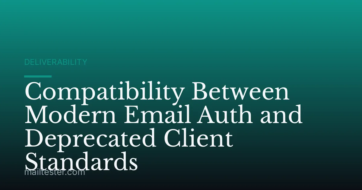 Compatibility Between Modern Email Auth and Deprecated Client Standards