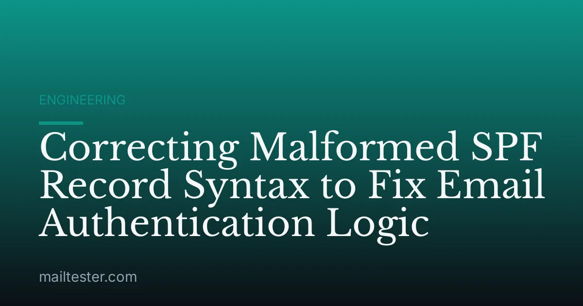Correcting Malformed SPF Record Syntax to Fix Email Authentication Logic