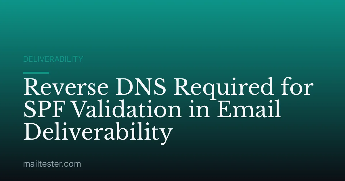 Reverse DNS Required for SPF Validation in Email Deliverability