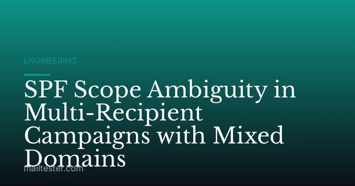 SPF Scope Ambiguity in Multi-Recipient Campaigns with Mixed Domains