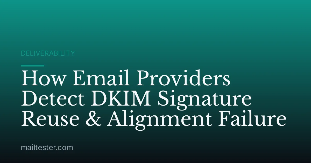 How Email Providers Detect DKIM Signature Reuse & Alignment Failure